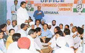 A party activist makes a point at a meeting of the DCC(U)
