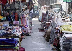 The wholesale cloth market in Ambala wears a deserted look