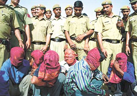 The Bangladeshi migrants, who were arrested in the Capital on Tuesday for breaking into a house in Preet Vihar in East Delhi.
