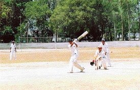 A match between Ludhiana and Minor District-XI in progress at the S.D. Government College ground