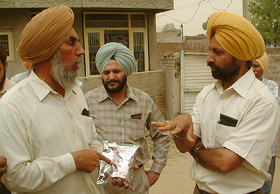 Chief Agriculture Officer Dr S. Bhatti and BKU (Ekta) district president Jhanda Singh Jethuke