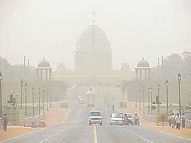 Delhiites woke up to a morning clouded by dust and haze on Saturday morning