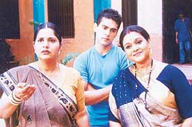 Supriya Pathak (right) in Khichdi: Back in the race.