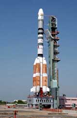 The geo-synchronous satellite launch vehicle GSLV-D2, which will carry the second experimental satellite GSAT-2