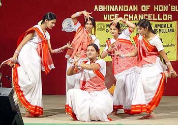 Students perform during a cultural festival