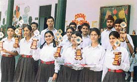 Students who were honoured at DAV Public School