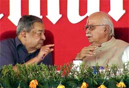 Founder of Amul V. Kurien talks to and Deputy Prime Minister L.K. Advani 