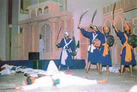A scene from the play, Saka Sarhand, that was performed at Punjabi Bhavan 