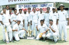 The Air Sahara team, which won the Shera Pandit Cricket Tournament beating Lal Bahadur Shastri Club
