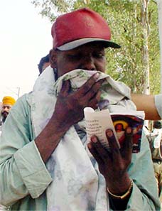 Shahi M. K., an Army official, who lost his family grieves