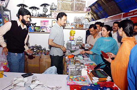 A view of the consumer fair, held for the first time in the valley, at TRC Crossing in Srinagar. 