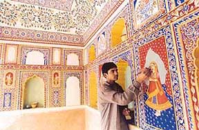 The frescoes in havelis in the Shekhawati region are being defaced owing to the unbridled tourist rush