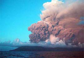 A previously dormant volcano on the tiny Northern Marianas island of Anatahan in Saipan, Hawaii, erupted on Sunday