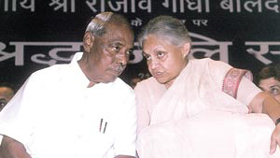Industries Minister Deep Chand Bandhu and the Chief Minister during the Balidan Divas. 