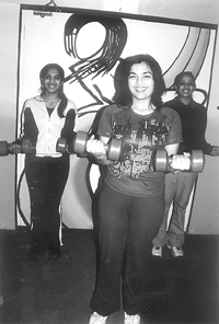 A fitness trainer at work.