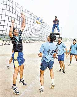 A semifinal tie of the Western Air Command Inter Area Volleyball 
