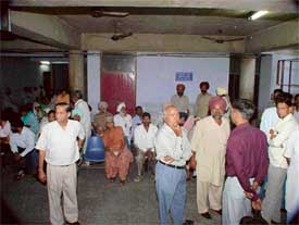 Rush of people outside the Sub-Registrars office in a basement in Ludhiana that has no fire-fighting equipment