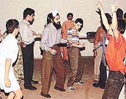 Mentally challenged children at a summer camp.