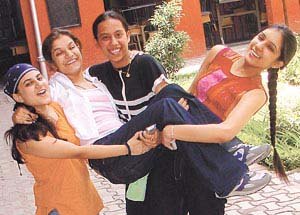 Girls celebrating their success in the Capital