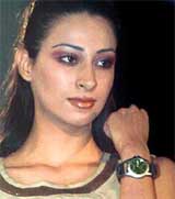 A model presents the Timex BBB 2003 collection of watches