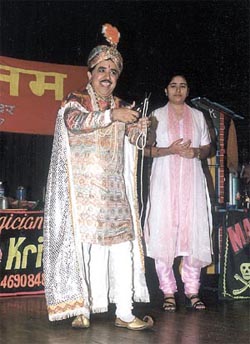 Magician Hare Karishna at a cultural function at Triveni Kala Mandir