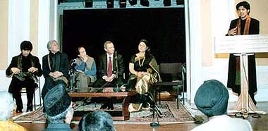 Ayaan Ali Bangash addresses a gathering