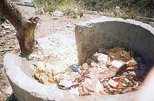 A damaged dustbin in Sector 6, Parwanoo