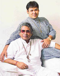 Pandit Debu Chaudhuri, a renowned sitarist and his son, Prateek Chaudhuri