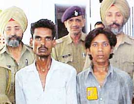 Sonu and Radhey Sham Kamal, who were arrested in connection with the murder of 