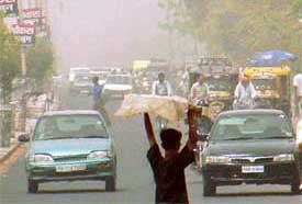 Dust clouds engulfed Ludhiana on Saturday, causing fog-like conditions and lowering visibility