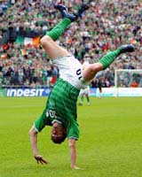 Ireland's Robbie Keane celebrates after scoring the team's first goal