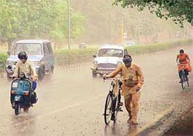 Thundershowers amid high-velocity winds lashed the city on Tuesday evening, disrupting normal life for couple of hours.