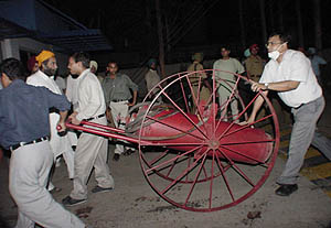 Damage-control action in progress at the Ranbaxy plant.