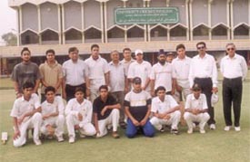 The Rohtak Road Gymkhana team which lifted the DDCA Hot Weather Cricket Tournament