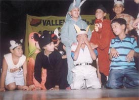 Students of Childrens Valley stage a play based on a Panchatantra tale