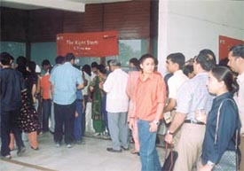 Students and parents at the launch of a study assistance programme developed by eGurucool