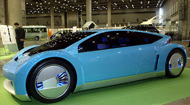 A Toyota Motors Corp's prototype of fuel cell 'Fine-S' concept car is displayed at the Toyota Environmental Forum in Tokyo