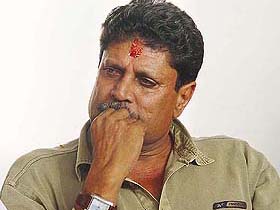 Former India captain Kapil Dev talks to mediapersons in Ambala 