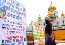 Huge posters welcoming the recent merger of the Akali factions have appeared outside several gurdwaras