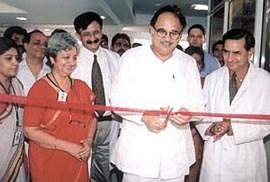 Dr A. K. Walia, Delhi Health Minister, inaugurating the free heart and lung check-up camp in the Capital on Thursday