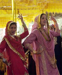 The students of Women's College, MA Road, Srinagar, present a Kashmiri folk dance
