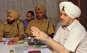 SSP Narinderpal Singh addresses mediapersons in Ludhiana on Wednesday. 