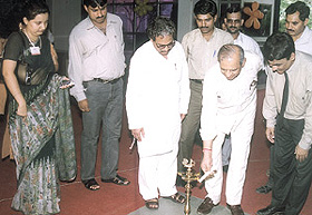 An education fair being inaugurated by the Minister of State for