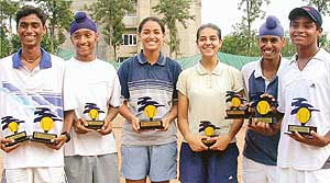 Winners all smiles in the St Soldiers AITA Junior Talent Tennis meet at Panchkula