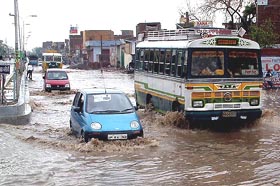 A few hours of normal rain flooded a major part of Bathinda