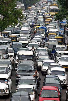 Traffic grinds to a halt due to heavy rain