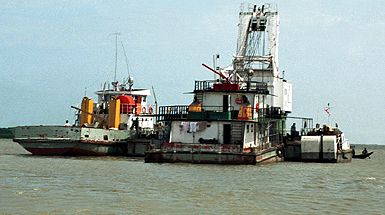 Bangladeshi rescue ships reach the location where the passenger ferry M.V. Nasreen went down 