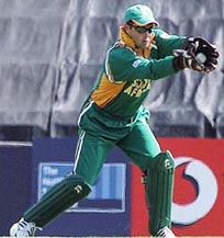South Africa's wicket-keeper Mark Boucher takes a catch