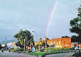 The "Divine painter" chose the Chandigarh sky as his canvas to create an artwork on Sunday.