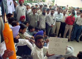 Members of the DMC and Hospital Employees Union observe "black day"